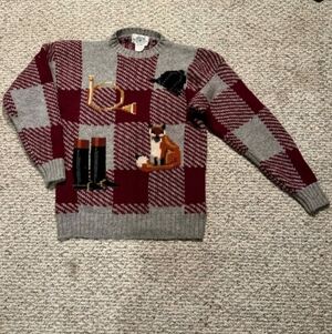 Vintage Sportific Miller’s Equestrian Horse Fox Hunt Wool Sweater Men's Small S